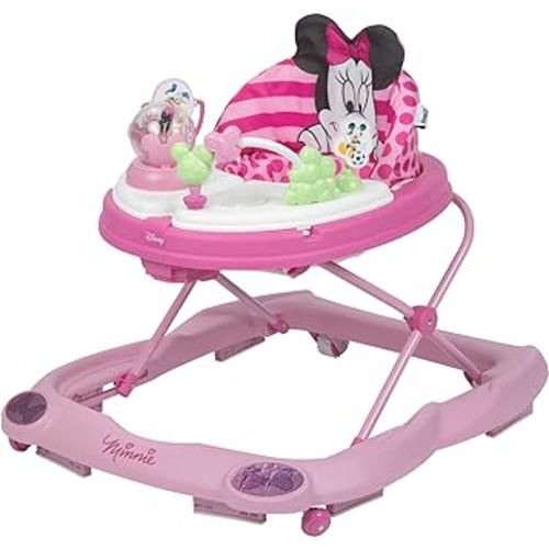 Disney Baby Minnie Mouse Baby Walkers and Activity Center, Pink Glitter Music and Lights Walker