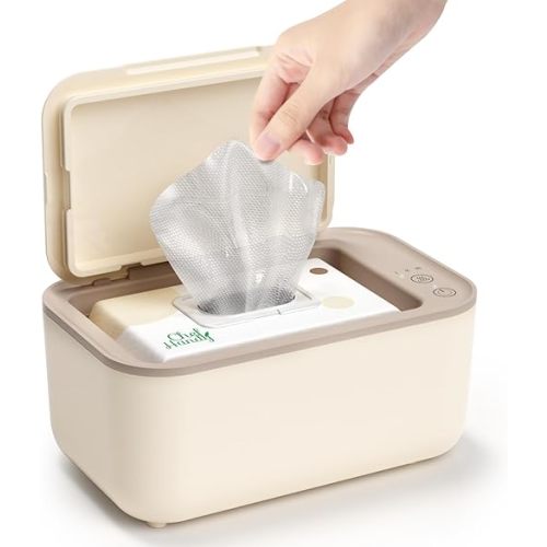 Baby Wipe Warmer, Wipe Warmer and Baby Wet Wipes Dispenser, 3 Mode Temp Control, Large Capacity, Evenly Overall Heating, Silence for Babies, Portable Diaper Wipe Warmer with Changing Light (Yellow)