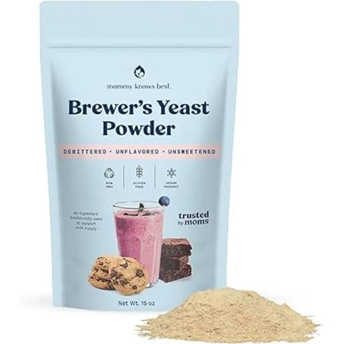 Mommy Knows Best Brewer's Yeast Powder for Breastfeeding Support, Gluten-Free, 15 oz