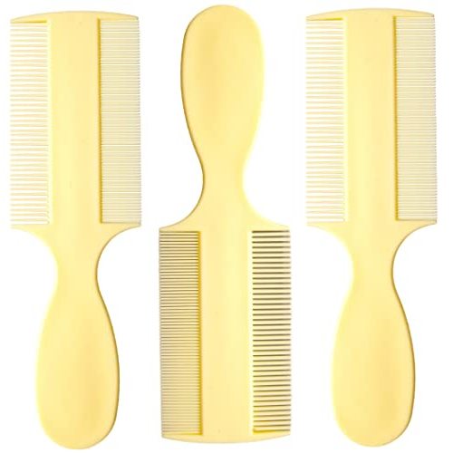Fine Tooth Comb [Pack of 3] Double Sided Fine Teeth Baby Comb and Extra Fine Rounded Teeth for Newborn Babies and Infants with Cradle Cap and Adults with Dandruff and Lice