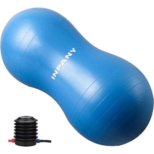 INPANY Peanut Ball - Anti Burst Exercise Ball for Labor Birthing, Physical Therapy for Kids, Core Strength, Flexible Seating, Home & Gym Fintness, Sensory Chair Wiggle Seat for Girls and Boys