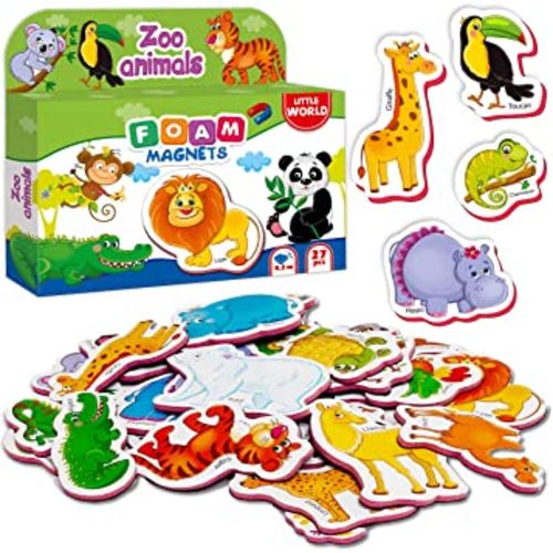 Little World 27 Fridge Magnets for Toddlers – Refrigerator Magnets for Toddlers 1-3 - Kids Magnets for Fridge - Animal Baby Magnets - Refrigerator Magnets for Kids
