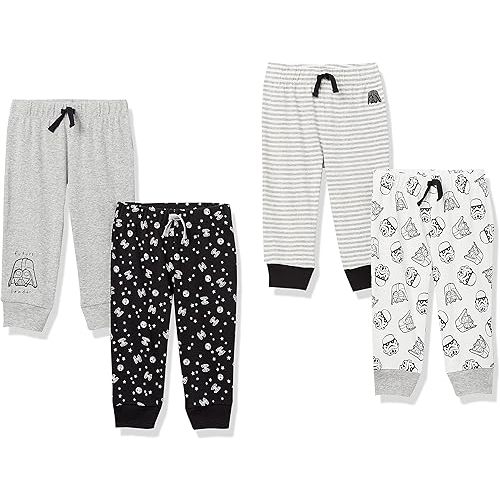 Amazon Essentials Disney | Marvel | Star Wars Baby Boys' Pants, Pack of 4