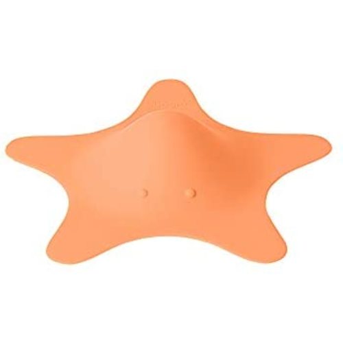 Boon STAR Starfish Shaped Toddler Bath Tub and Sink Drain Cover, Easy to Clean, Orange