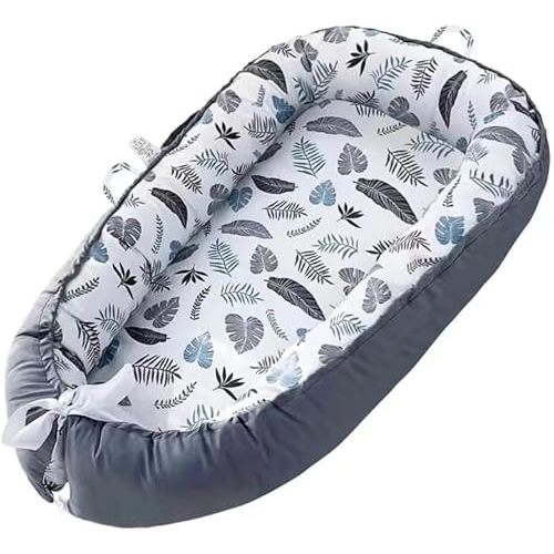 Baby Lounger - Baby Lounger for Newborn 0-24 Months, Breathable Soft Cotton Baby Nest Cover Infant Lounger, Babies Newborn Essentials Gifts, Portable Baby Floor Seat for Home and Travel