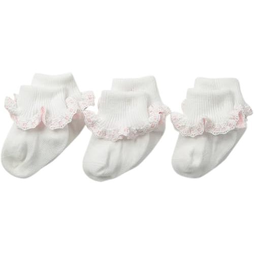 Jefferies Socks Baby-Girls Infant Cluny and Satin Lace Socks 3 Pair Pack