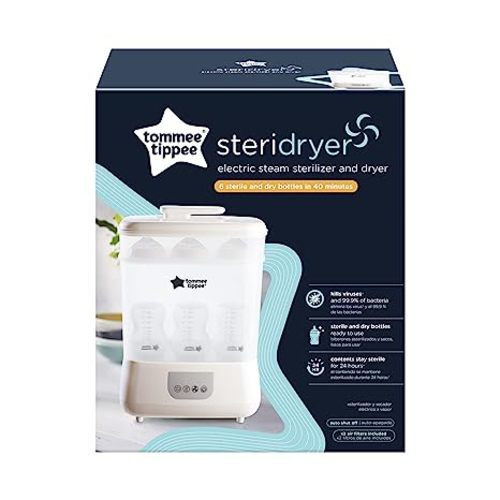 Tommee Tippee Steridryer Electric Steam Sterilizer and Dryer for Baby Bottles and Accessories, Kills Viruses* and 99.9% of Bacteria, White - Steri-Dry
