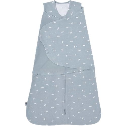 HALO 100% Cotton Sleepsack Swaddle, 3-Way Adjustable Wearable Blanket, TOG 1.5, Birds, Newborn, 0-3 Months