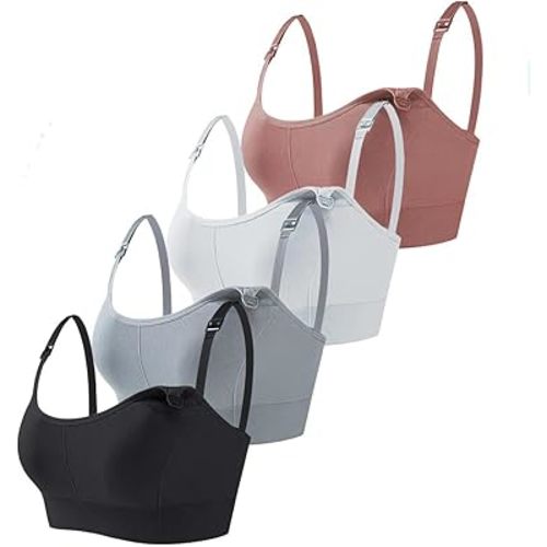 LiMira Nursing Bra Set, Wireless Soft Breathable, Detachable Adjustable Straps, Maternity Bras, 90% Polyamide 10% Elastane