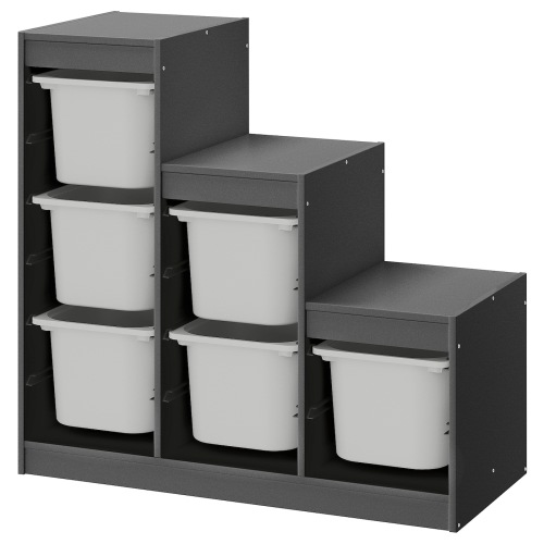 TROFAST Storage combination - grey/grey 99x44x94 cm