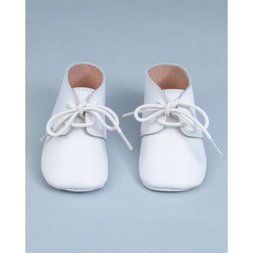 Daniel White Leather Crib Shoe - FLEURISSE - Size 19 (9/12M)