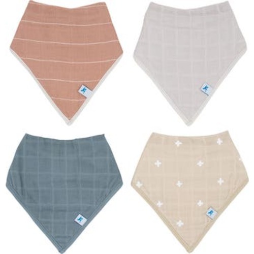 4-Pack Fleece & Cotton Muslin Bandana Bib