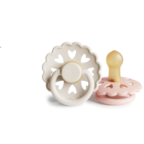 FRIGG Andersen Fairytale Natural Rubber Baby Pacifier 2-Pack (Cream/Blush)