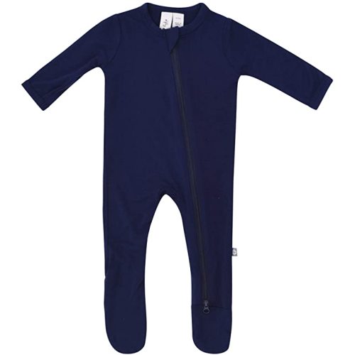 KYTE BABY Soft Bamboo Rayon Footies, Zipper Closure, 0-24 Months - 0-3 Months - Navy