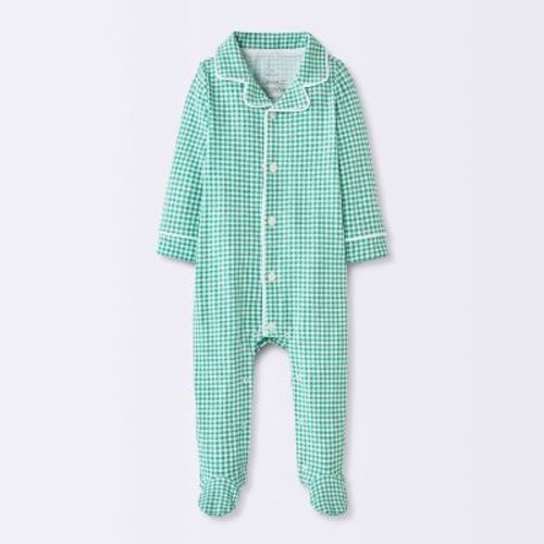 Baby Boys' Gingham Mommy & Me Sleep N' Play - Cloud Island™ Green 3-6M