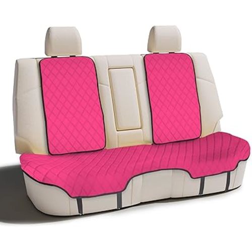 FH Group Car Seat Cover Cushion - Cars Trucks SUV, Neosupreme Car Seat Cushions, Waterproof Car Seat Cover Cushion, Universal Fit Car Seat Protector Rear Set Pink