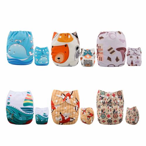 ALVABABY New Design Reuseable Washable Pocket Cloth Diaper 6 Nappies + 12 Inserts 6DM24