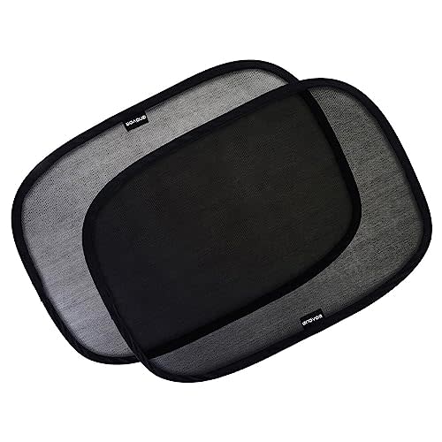 Enovoe Car Window Shades for Baby (2 Pack) - 21"x14" Sun Shade Blocker, Cling - Glare Shield and UV Rays Protection for Your Child - Side Window Screens for SUV- Mesh Window Shades for car Baby