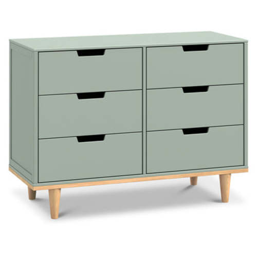 Marley 6-Drawer Double Dresser - Light Sage/Honey