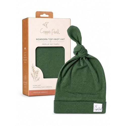 Copper Pearl Baby Beanie Hat Top Knot Stretchy Soft Alder