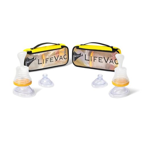 LifeVac Yellow Travel Kit 2 Pack - Portable Suction Rescue Device, First Aid Kit for Kids and Adults, Portable Airway Suction Device for Children and Adults