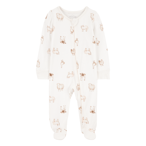 Baby Animal Print Zip-Up PurelySoft Sleep & Play Pajamas