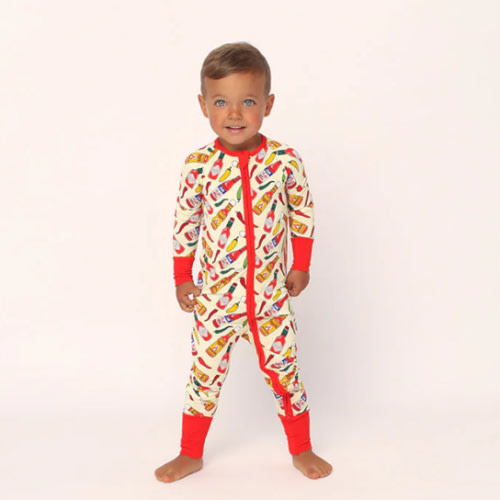 Zipper Baby Pajamas | Super Soft Viscose Bamboo | Hot Sauce Print | Free Shipping >$75 – Southern Slumber