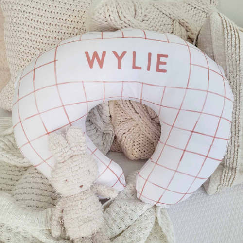 Personalized Nursing Pillow Covers | Camel Grid