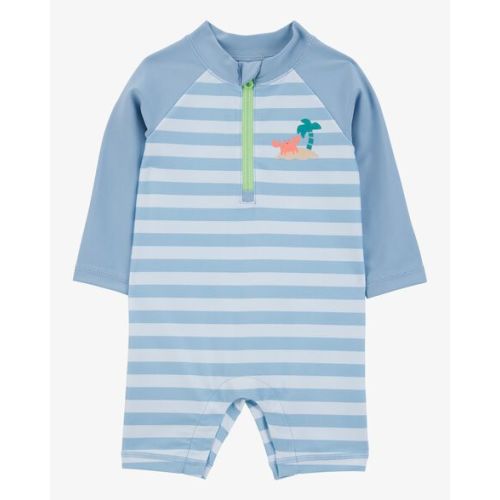 Baby 1-Piece Striped Long-Sleeve Rashguard Swimsuit - Blue - Carter's | Carter's