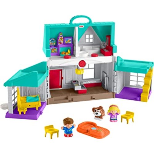 Fisher-Price Little People Toddler Toy Big Helpers Home Playset with Music Lights & Figures for Preschool Pretend Play Kids Ages 1+ Years