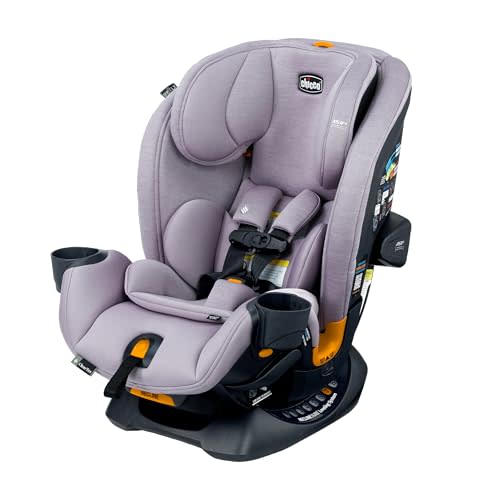 Chicco OneFit LX ClearTex All-in-One Car Seat with LeverLock Installation, Slim Design, Convertible Car Seat, Seat for Infants and Children 5-100 lbs | Lupine/Purple