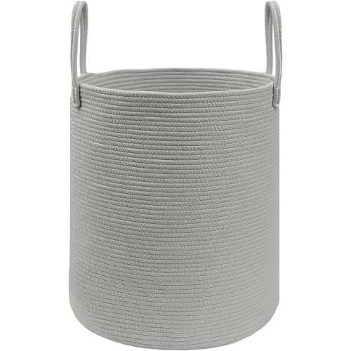 JMvicyroam 80L Cotton Rope Laundry Basket Hamper, Grey