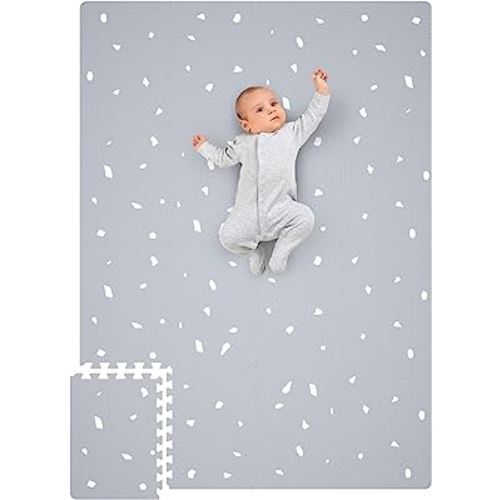 Stylish Baby Play Mat - Soft, Easy to Clean 5.6 x 4 ft. Floor Mat Creates A Safe Play Area for Your Baby Boy or Girl - The Perfect Modern Foam Playmat Fits Nicely with Your Kids Playroom Or Home Decor