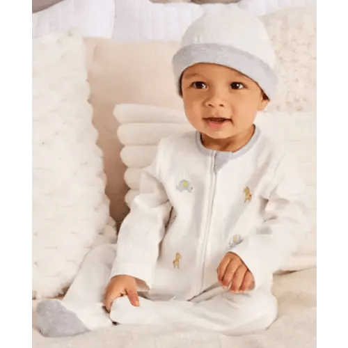 Safari 2-Way-Zip Footed One-Piece & Hat