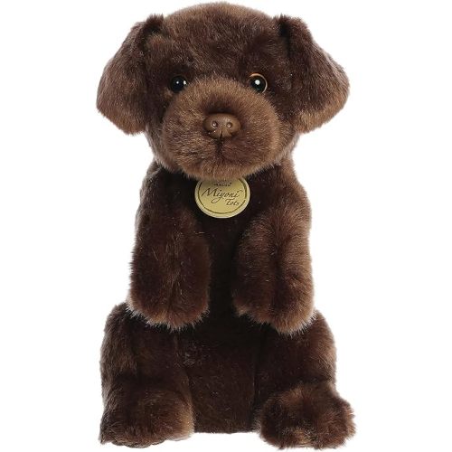 Aurora® Adorable Miyoni® Tots Sitting Pretty™ Chocolate Lab Stuffed Animal - Lifelike Detail - Cherished Companionship - Brown 11 Inches