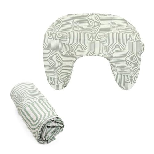 Boppy Nursing Pillow Cover, Sage Green Retro Arches, Single Cover, Easy-On Slipcover with Extra Soft 100% Polyester Microfiber Fabric for The Redesigned Boppy Nursing Pillow