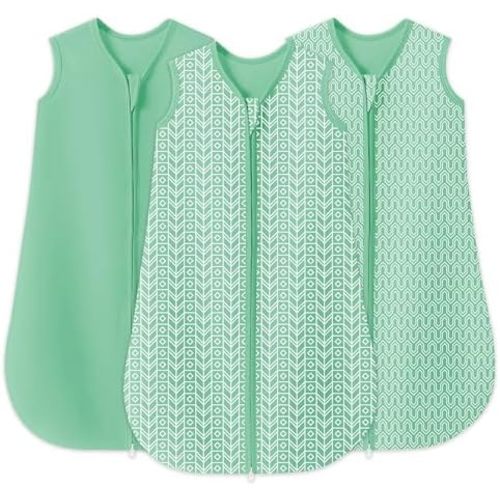 SWEET DOLPHIN 3 Pack Baby Sleep Sack - 100% Cotton 2-Way Zipper TOG 0.5 Infant Wearable Blanket, Newborn Essentials