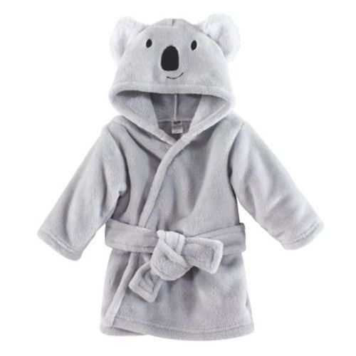 Hudson Baby Infant Plush Animal Face Bathrobe, Koala, 0-9M
