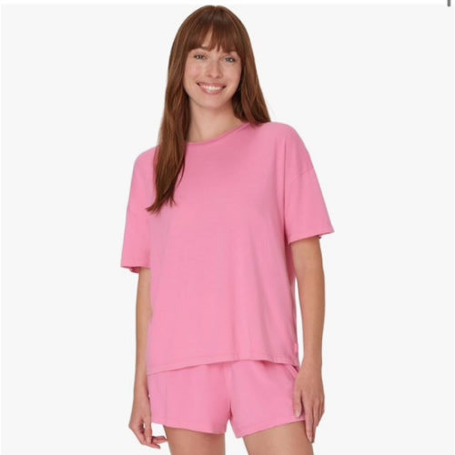 Hanes Women's Originals SuperSoft Comfywear 2 Piece Lounge Boxy T-Shirt & Sleep Shorts Loungewear Set