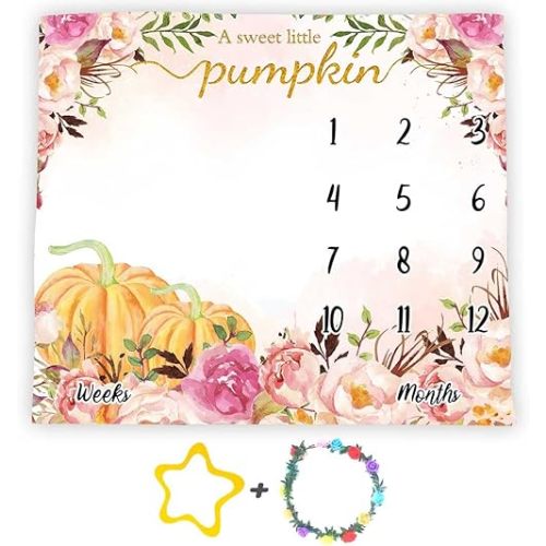 Pumpkin Baby Milestone Blanket (48x40)
