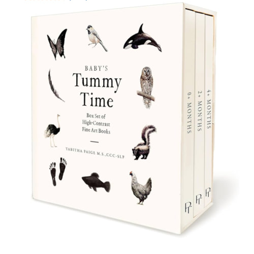 Baby's Tummy Time Book Box Set: A 3-Book Box Set of High-Contrast Art for Visual Stimulation at Tummy Time (Tabitha Paige Children's Book Series)