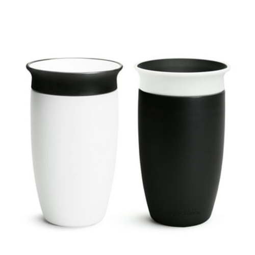 Munchkin® Miracle® 360° Spoutless Toddler Sippy Cup, 10 oz, White/Black, Unisex, 2 Pack