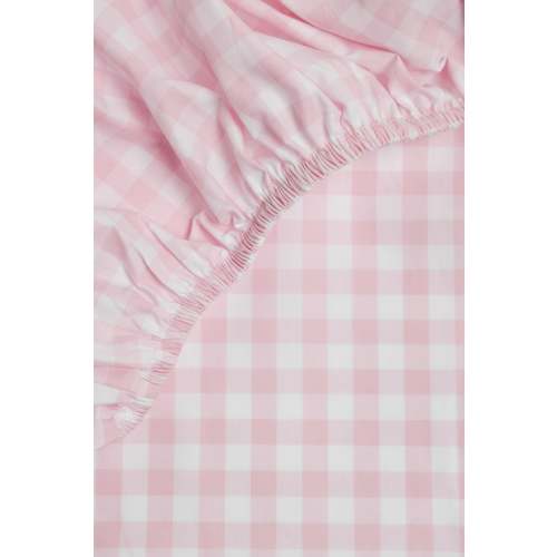 Luxe Premium Cotton Pink Gingham Crib Sheet
