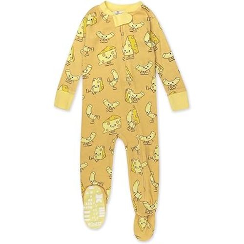 HonestBaby Non-Slip Footed Pajamas One-Piece Sleeper Zip-Front Pjs 100% Organic Cotton for Baby Boys