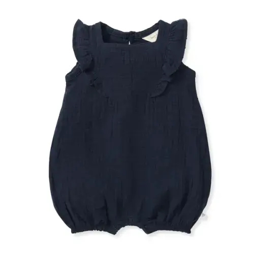Dotted Muslin Organic Baby Girl Romper