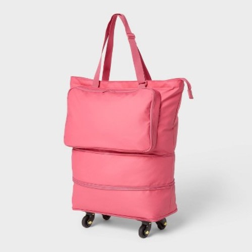 Collapsible Rolling Tote Pink - Brightroom™