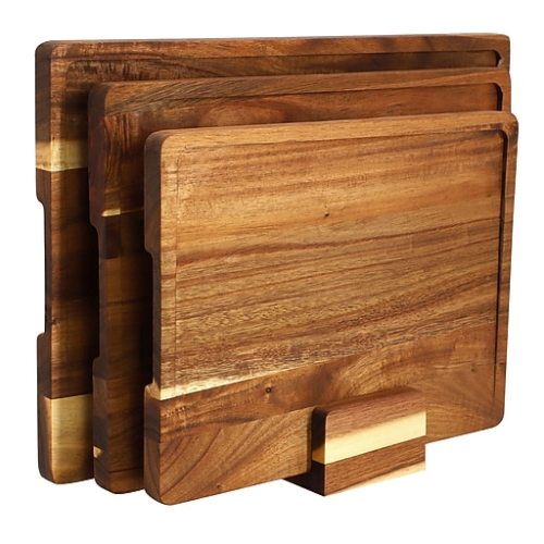 MegaChef Acacia Wood Cutting Board Set with Base