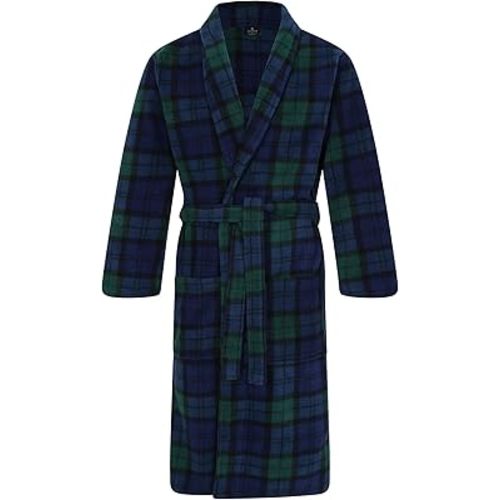 John Christian Men's Fleece Robe, Scottish Black Watch Tartan
