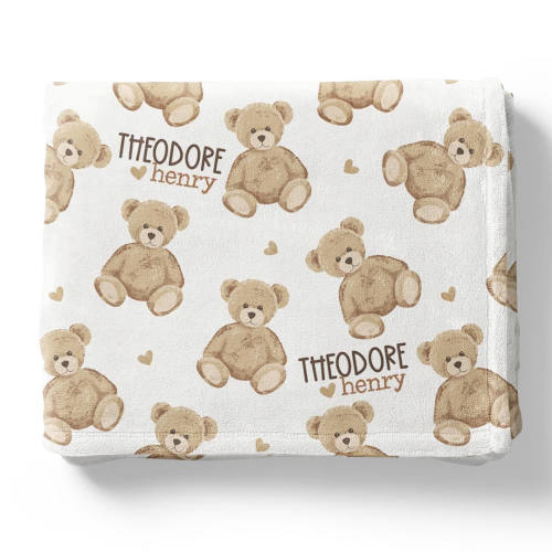 Beary Sweet Personalized Kids Blanket