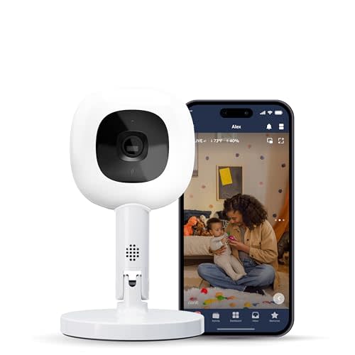 Nanit Pro Smart Baby Monitor & Flex Stand - 1080p Secure Wi-Fi Video Camera, Sensor-Free Sleep Breathing Motion Tracker, 2-Way Audio, Sound Alerts, Night Vision, and Band White